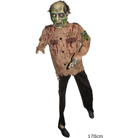 USA zombie police prop NYPD 170 cm met licht - Feestdecoratievoorwerp - Halloween