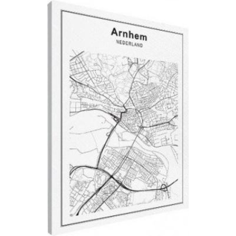 Stadskaart Arnhem - Canvas 60x80