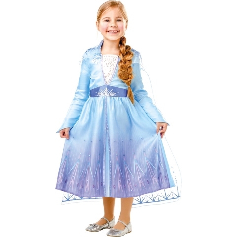 PartyXplosion - Frozen Kostuum - IJskrachtige Prinses Elza Frozen - Meisje - Blauw - 2 - 3 jaar - Carnavalskleding - Verkleedkleding