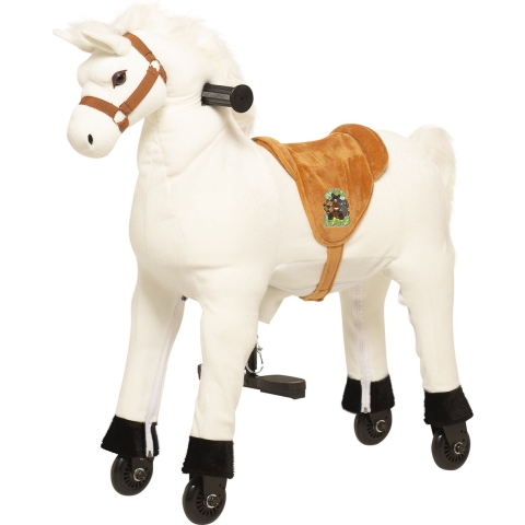 Animal Riding Paard Snowy Small Wit - Rijdend paardenspeelgoed - paardenspeelgoed - zadelhoogte 56 CM - Verstelbaar pedaal 2 standen. Afneembaar zadel.