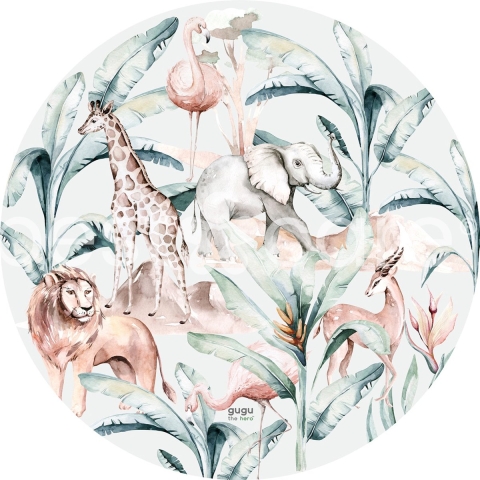 Premium Speelmat Afrikaanse levenscyclus Rond 120cm  Natuurlijke Grondstoffen  Veilige Speelmat voor Kinderen  Speel- en Peuterontwikkeling  Kinderkamer Mat  Foyer Decoratie  EU Product