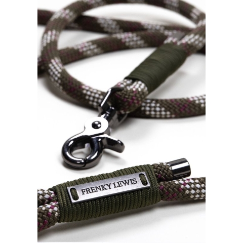 Frenky Lewis - Dog Leash - Teddy Woods - 1.90m - Hondenriem - Bruingroen