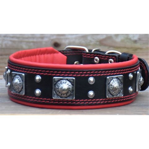 EROS BLACK/RED HONDEN HALSBAND XL (HALSMAAT 63-73 CM)