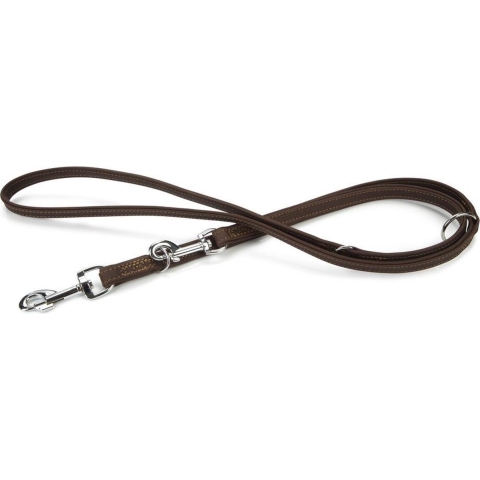 Beeztees leren dressuurlijn Buffalo. Bruin. 200 cm x 18 mm.