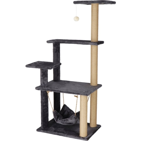 Springos Krabpaal - 6 Etages - Voor Katten - Toren - Meubelbescherming - 52 x 37 x 121 cm - Grijs