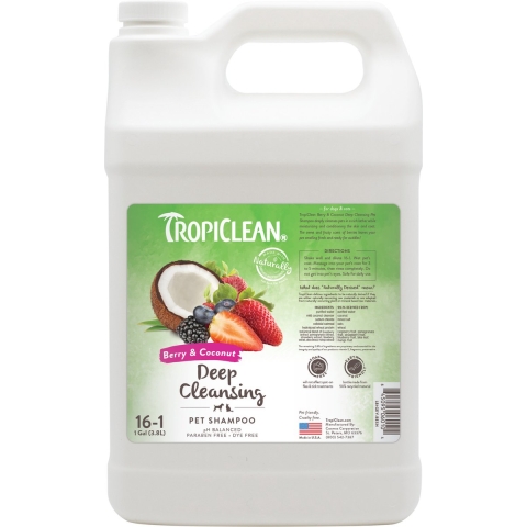 TropiClean Bessen en Kokos - Hondenshampoo - Diepreinigend - 3.8 L
