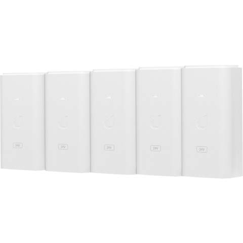 5 PACK UBIQUITI White PoE Injector 24VDC 500ma Gigabit 12W UBNT