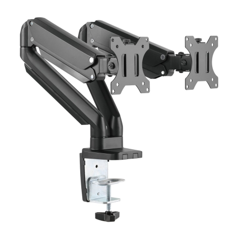 Deltaco Monitor Arm 2 Schermen – 17 tot 32 inch – Draai- & Kantelbaar – Zwart