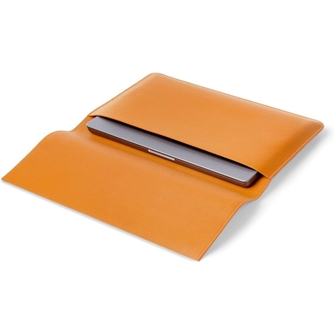 Laptophoes 13-14 inch compatibel met MacBook Pro 14" M2 2023 & M1 2021, 13 inch MacBook Pro M2 M1 2022-2016, MacBook Air M2 M1, imitatieleer envelop Portfolio Case, goudbruin