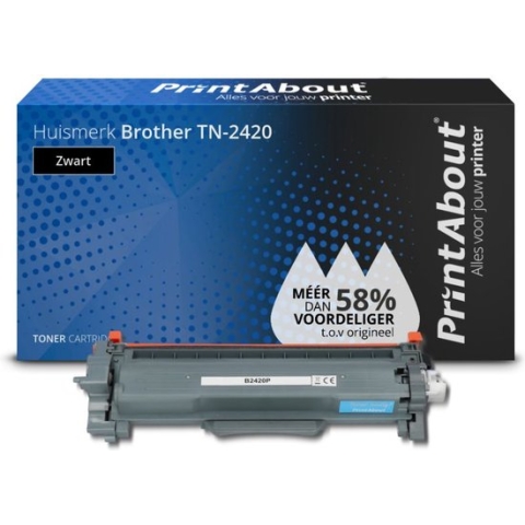 PrintAbout huismerk Toner TN-2420 Zwart Hoge capaciteit geschikt voor Brother