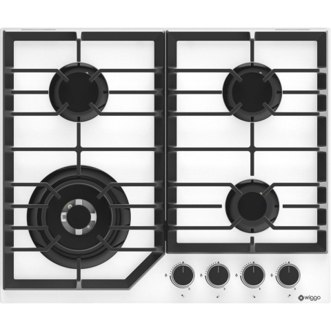 Wiggo WH-G634GL(W) Serie W Inbouw gaskookplaat met Wok 60cm