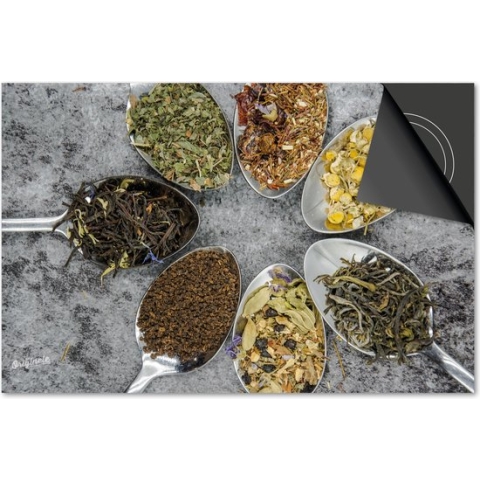 Inductie beschermer 77x51 - afdekplaat inductie mat - Dietrix Kookplaat beschermer - Exclusief - Kruiden en Lepels - Theekruiden op lepels