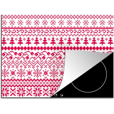 Inductie beschermer - Inductie Mat - Kookplaat beschermer - Kerst - Patroon - Boom - 77x59 cm - Afdekplaat inductie - Inductiebeschermer