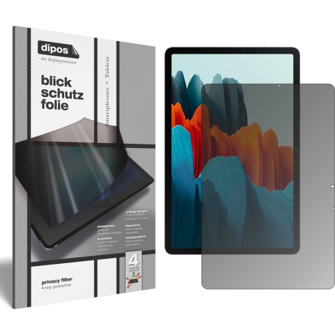 dipos I Privacy-Beschermfolie mat compatibel met Samsung Galaxy Tab S7 Wi-Fi Privacy-Folie screen-protector Privacy-Filter