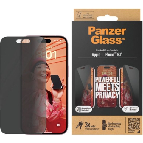 PanzerGlass Ultra-Wide Apple iPhone 15 Screen Protector Privacy Glass