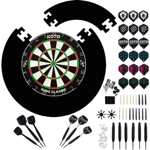 KOTO King Classic Edition Blauw + Surround +KOTO Accessory Kit Steeltip 90 stuks, 2 SetsKOTO darts van 23 gram, 6 SetsKOTO flights, 6 SetsKOTO shafts, 2 punch houders, shaft ringen en flight beschermers