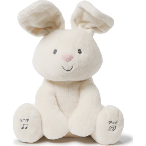 Baby GUND - Geanimeerde Flora Het Konijn - Knuffel - CrÃ¨me - 30 cm - Nederlands Gesproken