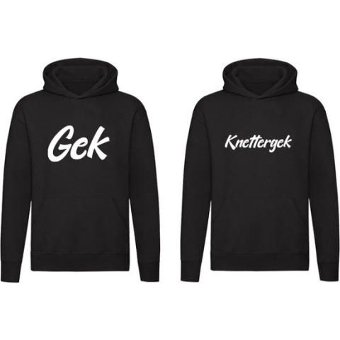 Gek & Knettergek 2 Hoodies | Twee truien | Gestoord | Boos | Duo | Mafkees | Kinderen | Relatie | Vriend | Vriendin | Trui | Hoodie