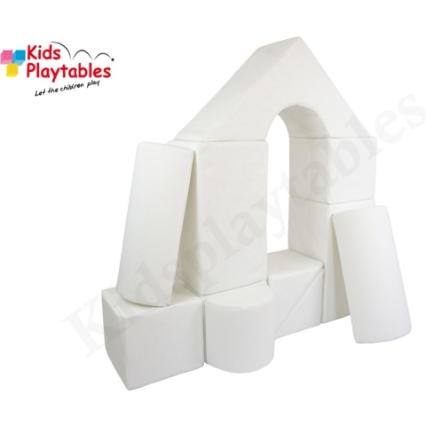 Zachte Soft Play Foam Blokken set 11 stuks wit | grote speelblokken | baby speelgoed | foamblokken | reuze bouwblokken | motoriek peuter | schuimblokken