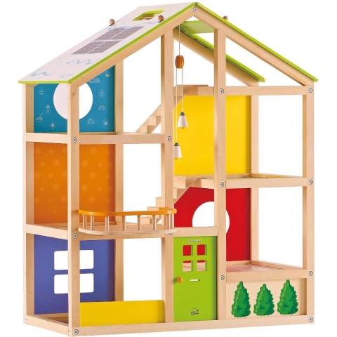 Houten poppenhuis All Season (gemeubileerd) - Hape (E3401)