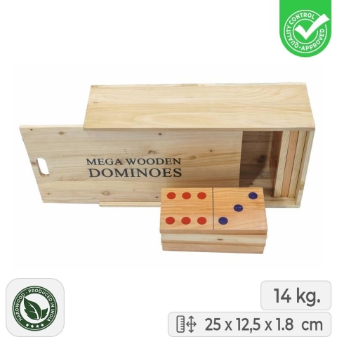 XL domino in Luxe kist - 14kg - Ecologisch hardhout  top kwaliteit