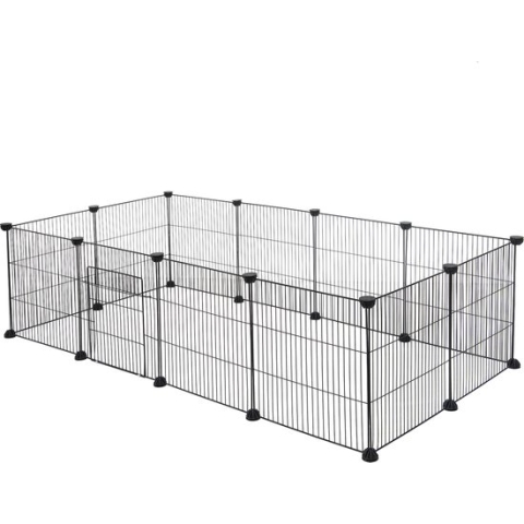 Dierenren XXL Darrel - Ren - Verstelbaar - Voor binnen - Puppyren - Kleine dieren - Kittens - Wit - 142x53x71 cm