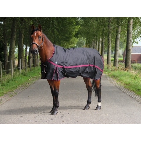 DKR Sports Regendeken Luxe met fleece - maat 165/215 - black/maroon