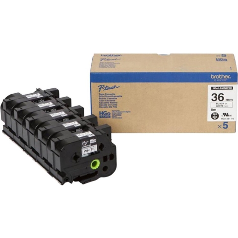 HG-261 36mm - black on white 5 pack High Grade tape only for PT-9500PC. PT-9700PC en PT-9800PCN