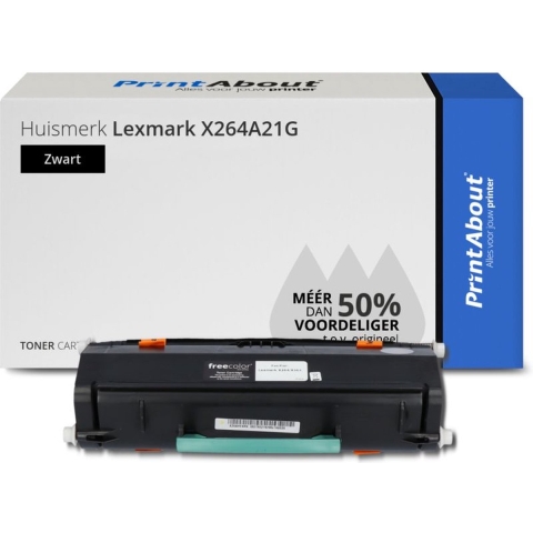 PrintAbout huismerk Toner X264A21G Zwart geschikt voor Lexmark