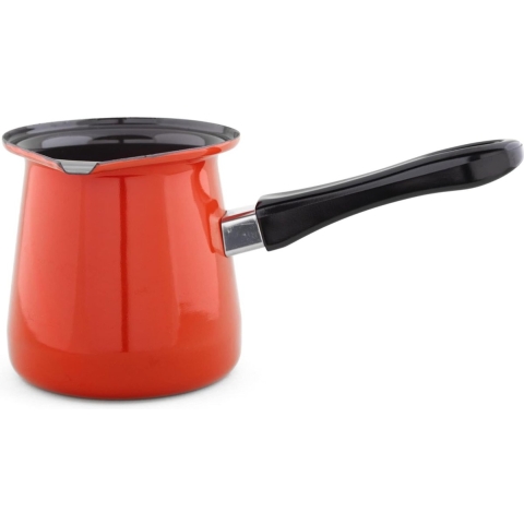 Metalac Turkse Koffiepot 1.2 L - Schaduwrood - Staal Emaille - Ideaal voor Traditionele Bereiding van Turkse Koffie