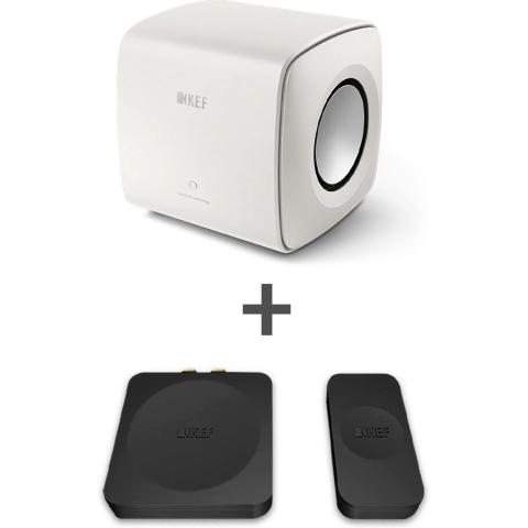 KEF Combi Deal KC62 Subwoofer + KW1 Adapter kit - Wit