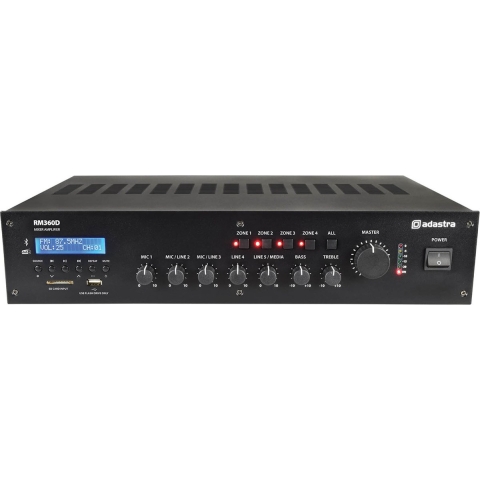 Adastra RM360D 100V 5 zone versterker met DAB+, BT, USB/SD