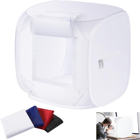 Neewer® - 32 Inch Fotostudio Opnametent - Verbeterde Kreukvrije Nylon Voor Zachter en Diffuus Licht - Opvouwbare Fotobox met 4 Achtergronden (Rood/Blauw/Zwart/Wit) voor Productfotografie - STL-80