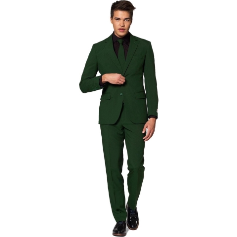 OppoSuits Glorious Green - Mannen Kostuum - Donkergroen - Maat 54