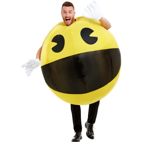 FUNIDELIA Opblaasbaar Pac-Man kostuum - Maat: One Size