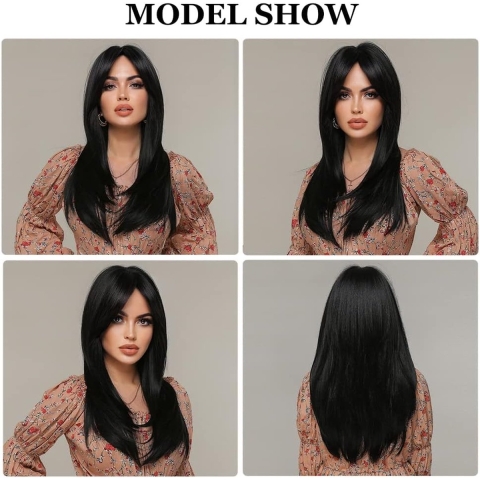 Vrouwen Natuurlijke Kijken Synthetische Pruiken - Women's Wigs -22,1 x 16,3 x 5,2 cm; 340 gram