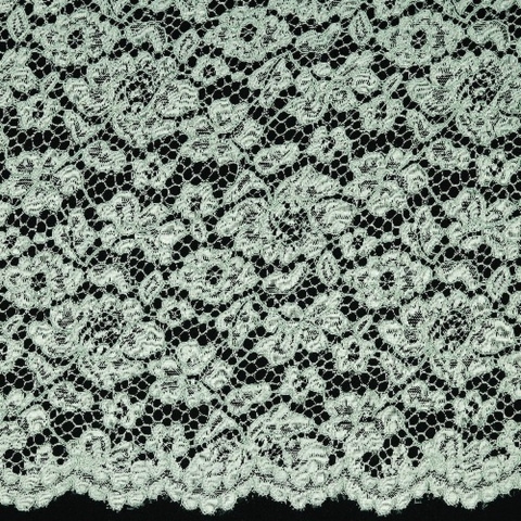 10 meter kant stof - Licht groen - 145cm breed