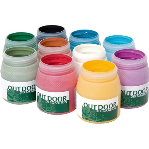 Decoratieverf - Buitenverf - Diverse Kleuren - Outdoor Verf - 10x250 ml