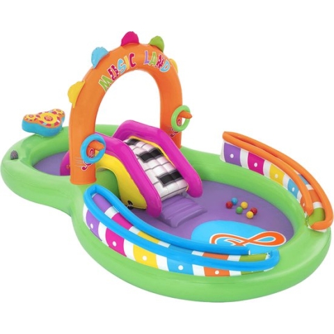 Bestway Sing N Splash Tweepersoons Kinderbad Met Ballen 295x190 Cm Blauw
