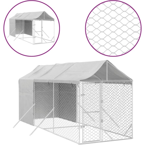 vidaXL-Hondenkennel-met-dak-2x6x2,5-m-gegalvaniseerd-staal-zilverkleur