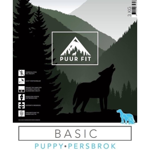Puur Fit Basic Puppy Persbrok - Hondenvoer - 17,5 kg