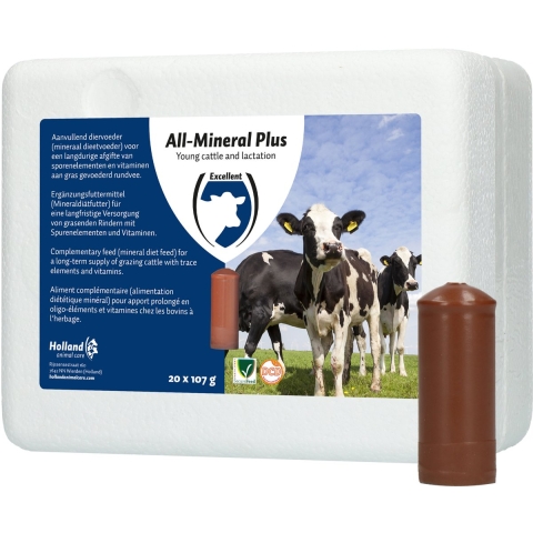 Excellent All Minerall Plus bolussen - optimale weidegroei - rijk aan vitamines en mineralen - jong en volwassen vee - 20 stuks