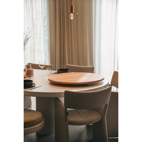 COOKX - Eiken draaiplateau XL - Houten Serveerplank - Nature White - 75 cm