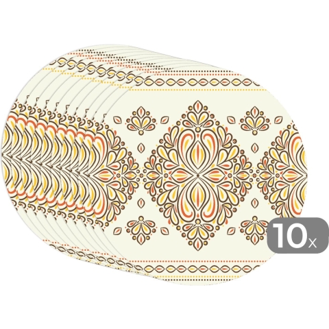 Ronde placemats - Onderlegger - Placemats rond - Boho - Goud - Design - Luxe - 10 stuks