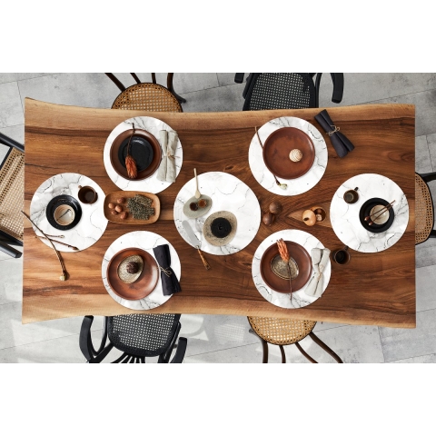 Ronde placemats - Onderlegger - Placemats rond - Marmer print - Grijs - Patronen - 10 stuks