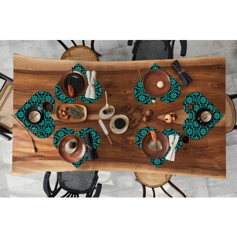 Onderleggers - Placemats - Placemats hartje - Patronen - Gothic - Bloemen - 6 stuks