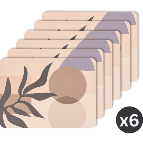 Placemat TOGO ABSTRACT, SET/6, 33x45cm, eucalyptus