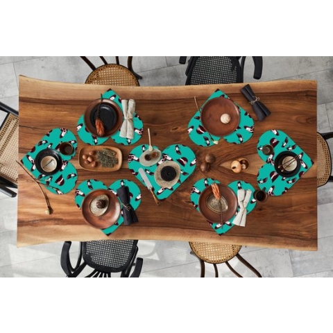 Onderleggers - Placemats - Placemats hartje - Antiek - Hoed - Schoenen - Patroon - 8 stuks