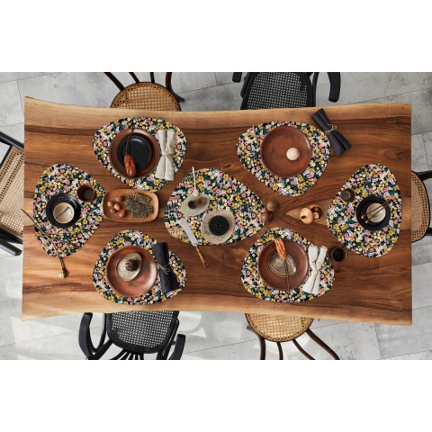 Placemat organisch - Placemats organic - Onderleggers - Bloemen - Regenboog - Patronen - 10 stuks
