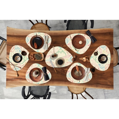 Placemat organisch - Placemats organic - Onderleggers - Pastel - Tas - Kleren - Patronen - 10 stuks